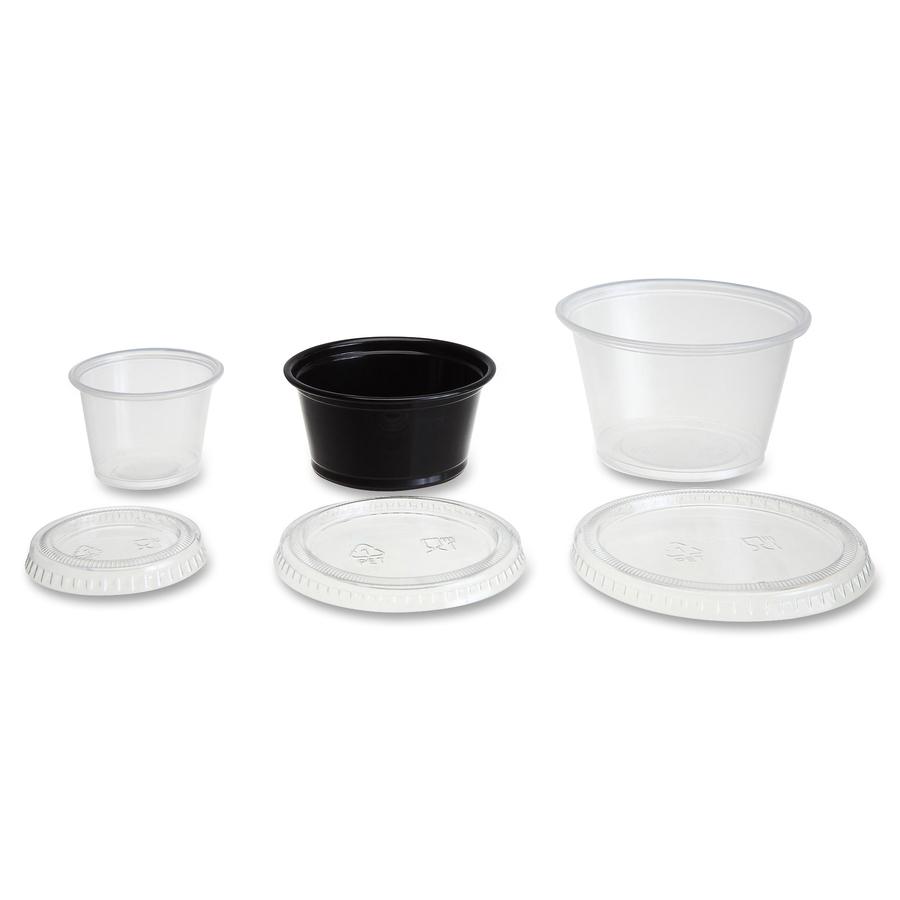 Genuine Joe Portion Cup Lid - 2.9" Diameter - Transparent, Clear - 50/Bag - 50 / Carton. Picture 7