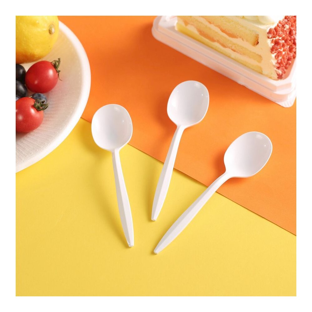 Genuine Joe Medium-Weight Soup Spoon - 1 Piece(s) - Soup Spoon - 1 x Soup Spoon - Disposable - Polypropylene - White - 1 Carton. Picture 2