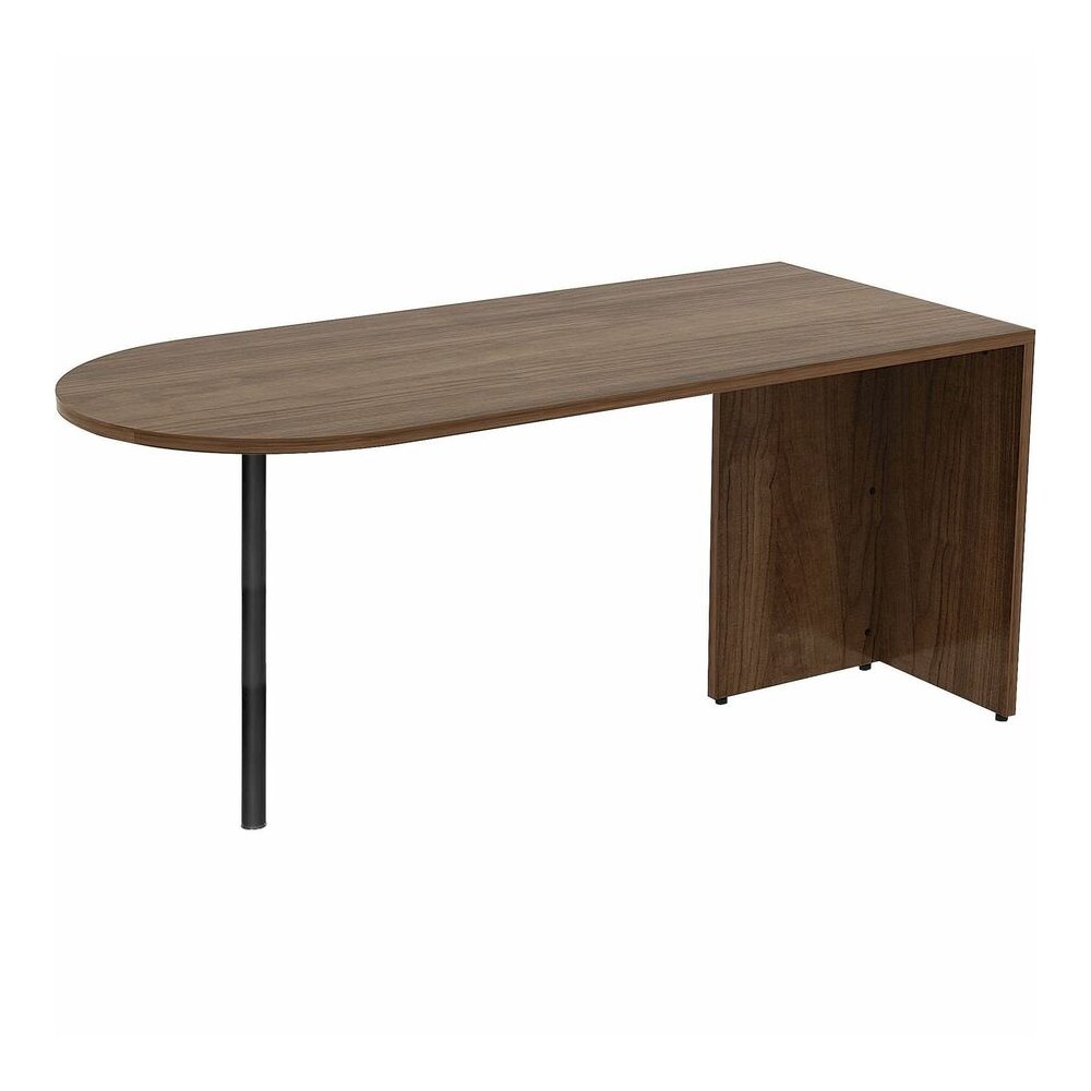 Lorell Essentials Series Peninsula Desk Box 1 of 2 - 29.5" Height x 30" Width x 66" Depth - Reeded Edge - Material: Metal - Finish: Walnut, Laminate - Durable, Heavy Duty, Ball-bearing Suspension - Fo. Picture 2