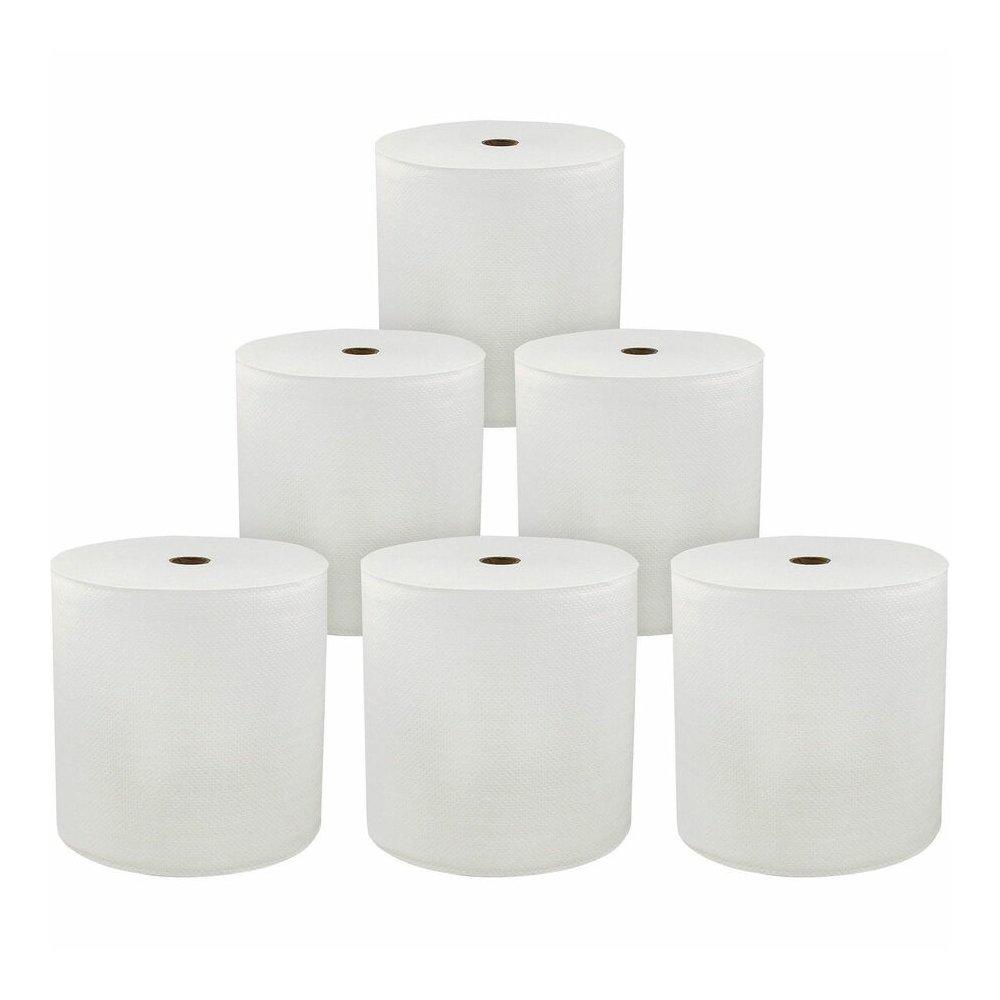 Genuine Joe Solutions Hardwound Paper Towels - 1 Ply - 7" Width x 850 ft Length - White - Virgin Fiber - 6 / Carton. Picture 2