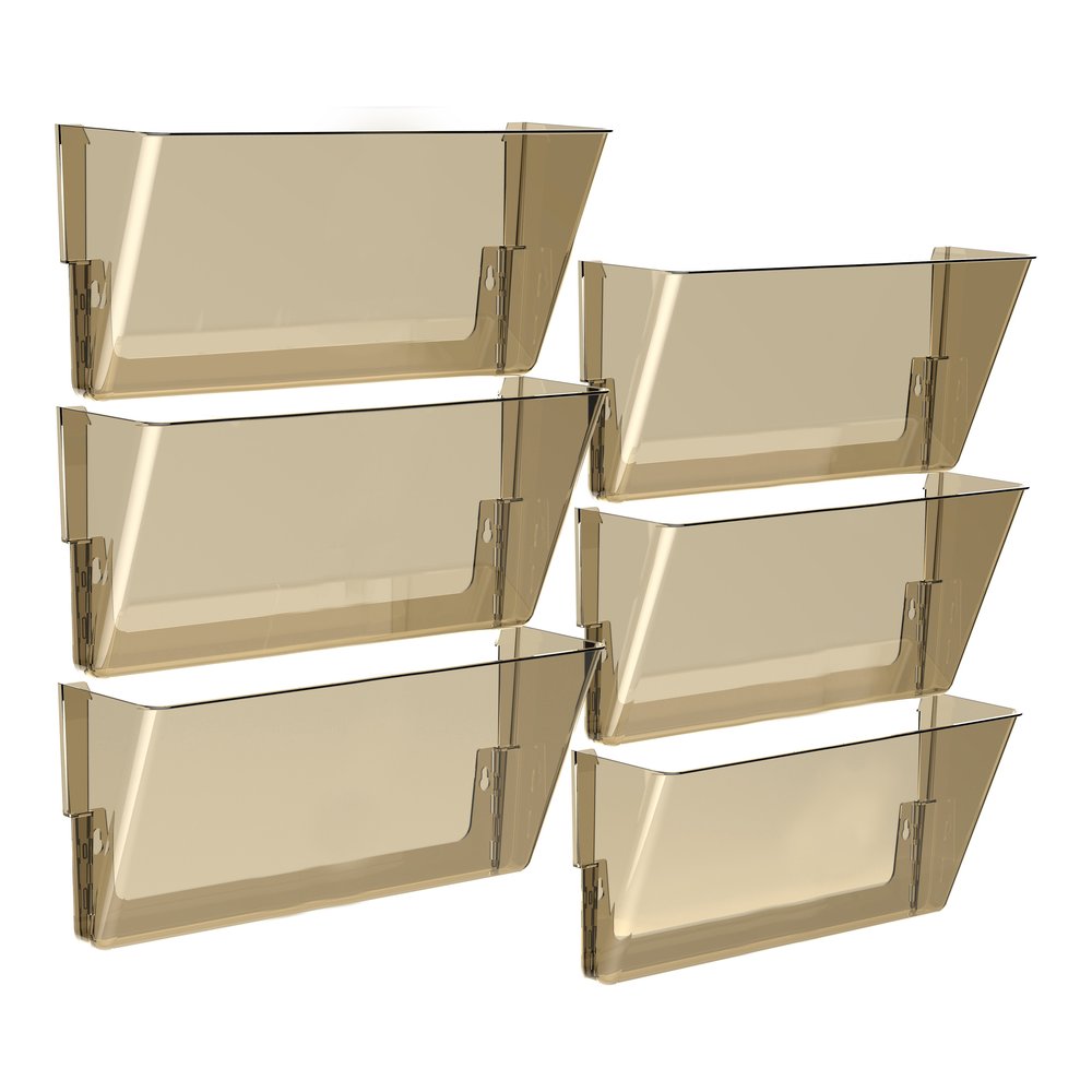 Storex Stacking Wall Pocket - 1 Pocket(s) - 7" Height x 4" Width x 16" Length - Stackable - Smoke - Poly - 1 Each. Picture 2