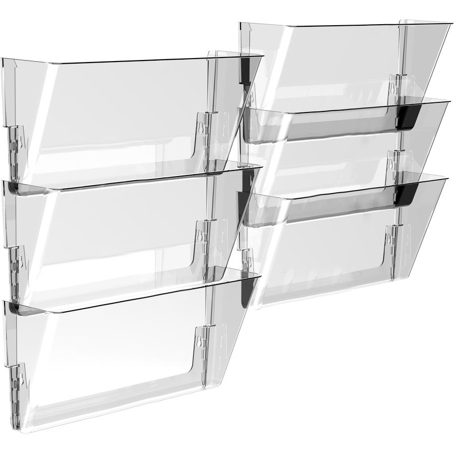 Storex Stacking Wall Pocket - 1 Pocket(s) - 7" Height x 4" Width13" Length - Stackable - Clear - Plastic - 1 Each. Picture 2