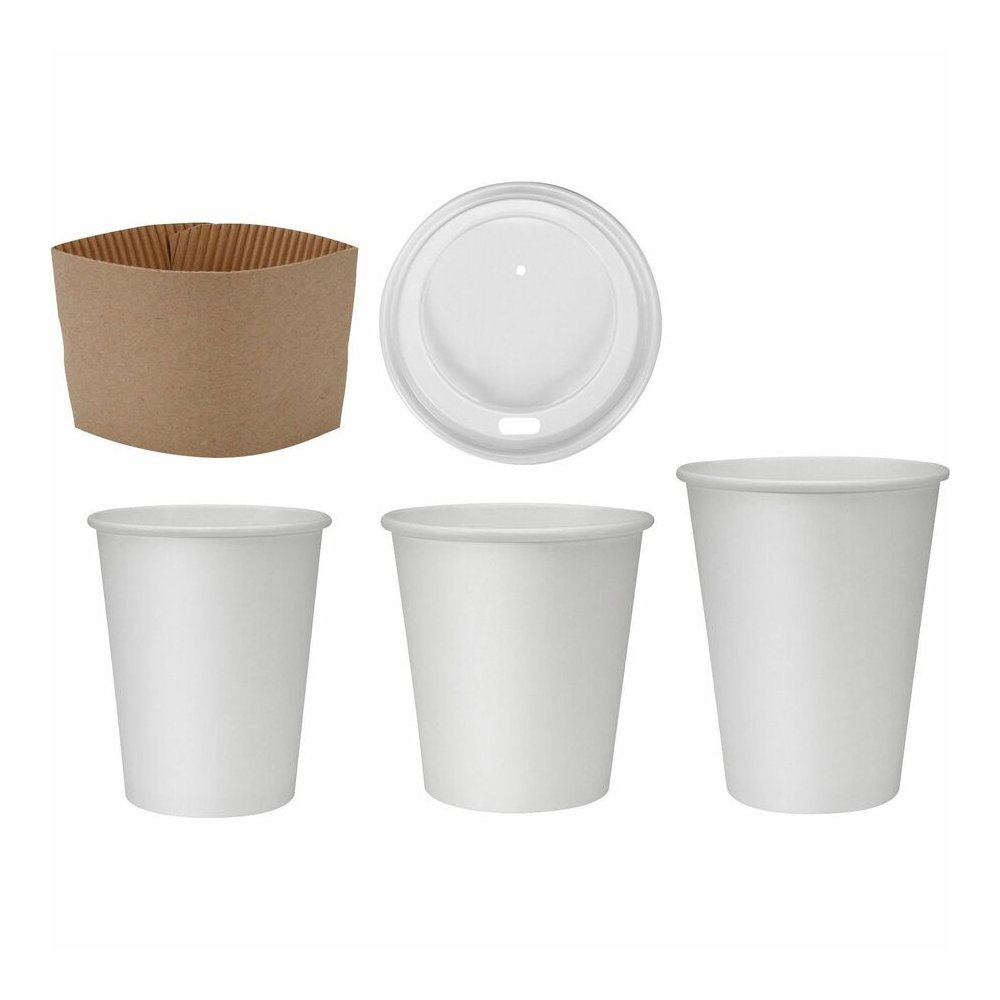Genuine Joe 12 oz Disposable Hot Cups - 12 fl oz - White - Polyurethane - Hot Drink, Beverage - 50/Pack - 5 / Bundle. Picture 4