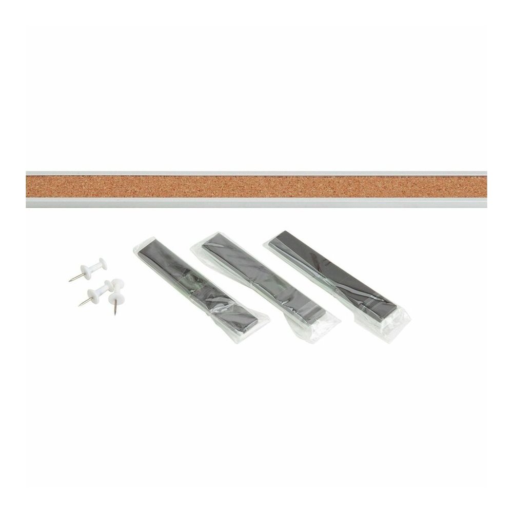 Lorell Cork Strip Bulletin Bars - 24" Board Width - Cork Surface - Self-healing, Fade Resistant, Self-sealing - Anodized Aluminum Frame - 24 / Bundle. Picture 2