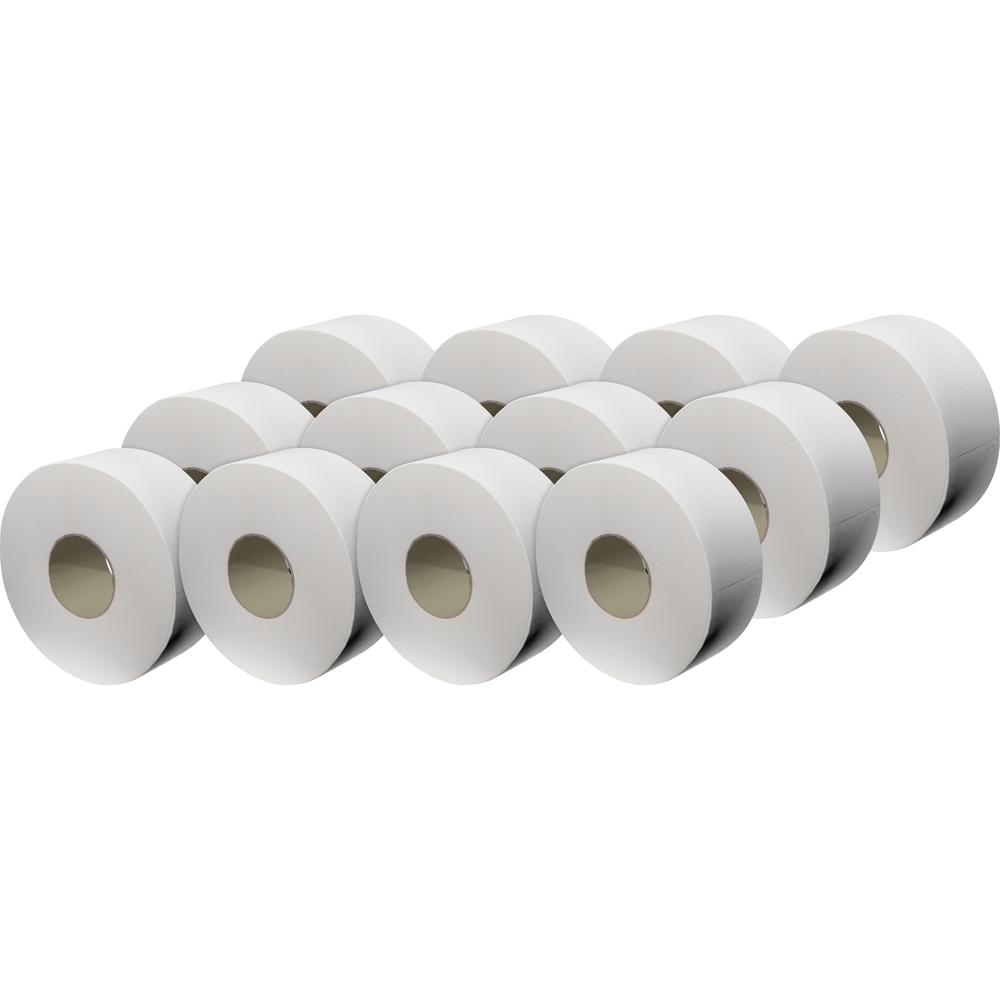 Livi Jumbo Bath Tissue - 2 Ply - 3.30" Width x 850 ft Length - 3 19/64" Core - White - Fiber - 12 / Carton. Picture 2