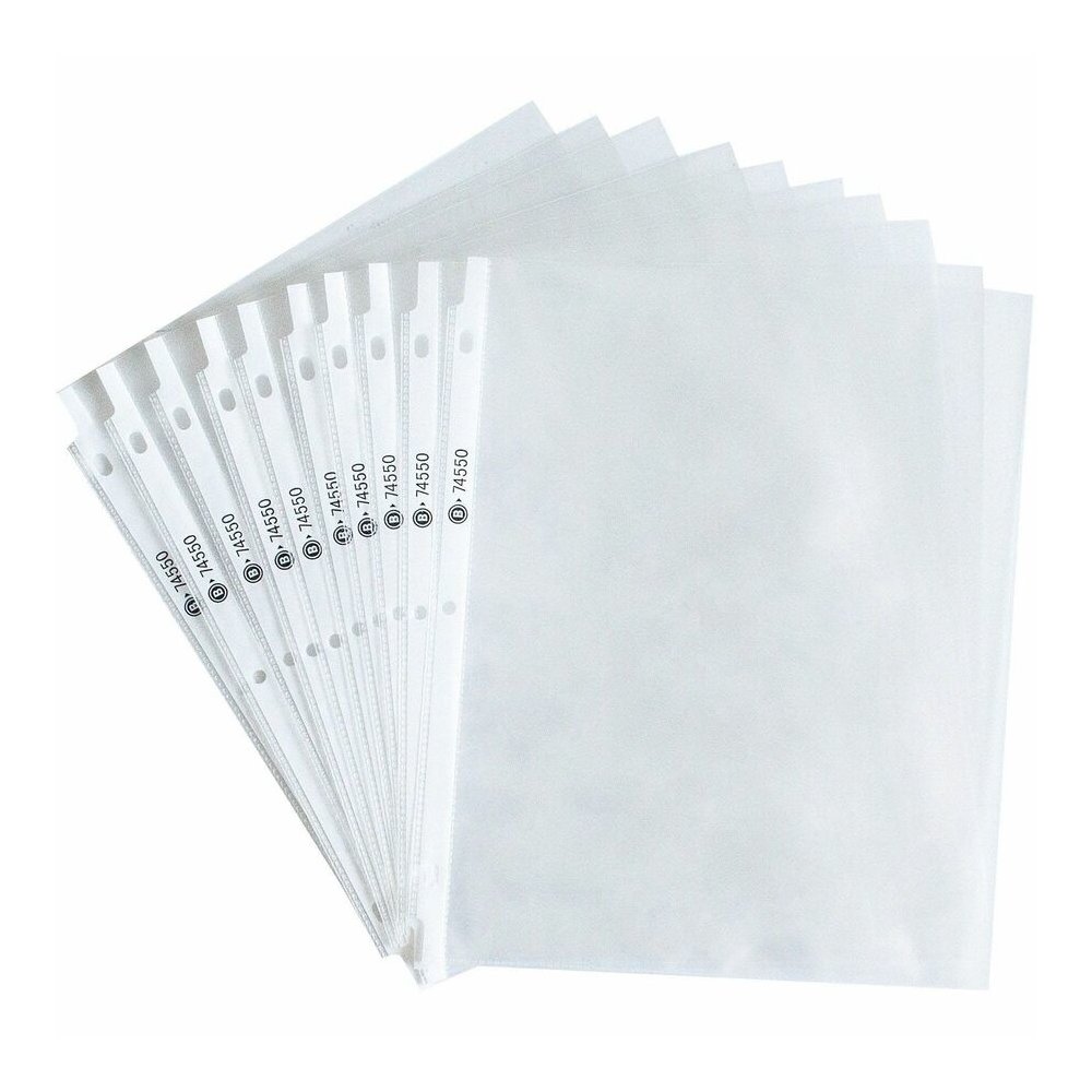 Business Source Top-Loading Poly Sheet Protectors - 3.2 mil Thickness - For Letter 8 1/2" x 11" Sheet - 3 x Holes - Ring Binder - Rectangular - Clear - Polypropylene - 100/Box - 5 / Carton. Picture 2
