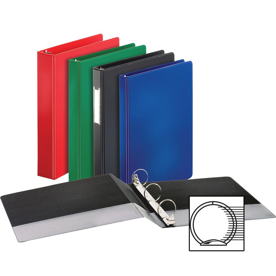 Business Source Basic Round Ring Binders - 1/2" Binder Capacity - Letter - 8 1/2" x 11" Sheet Size - 125 Sheet Capacity - 3 Ring - Fastener: Round Ring - Pocket: Internal - Chipboard, Polypropylene - . Picture 10