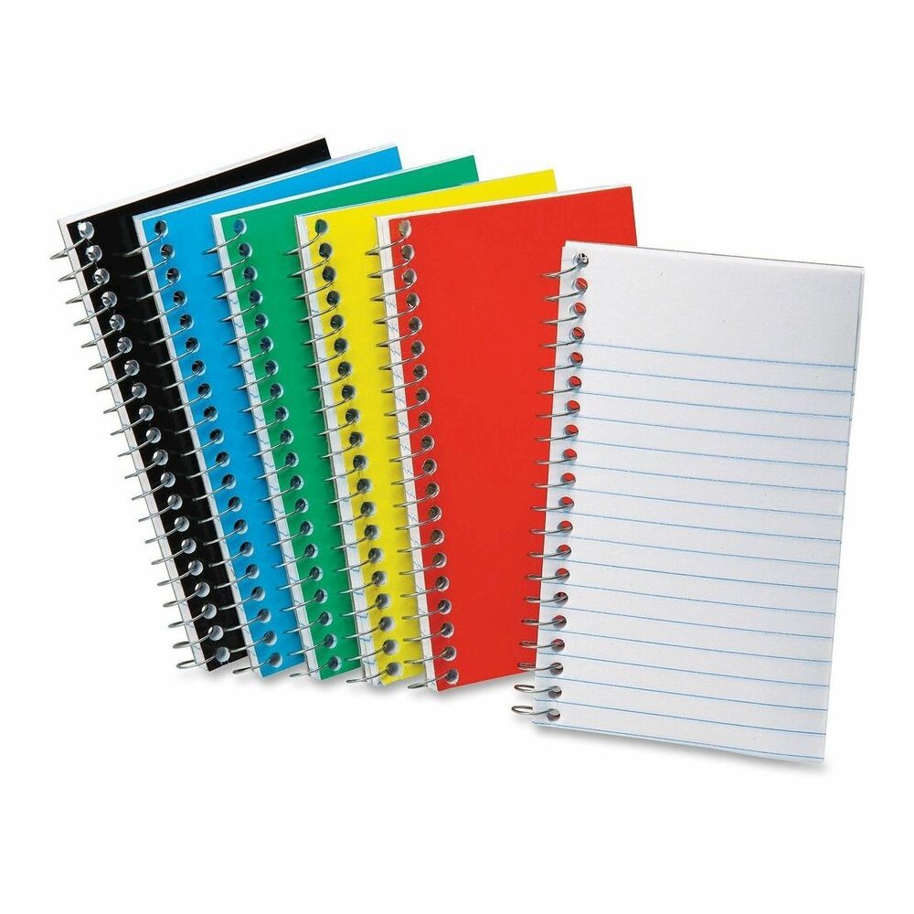 Ampad Sidebound Memo Notebooks - 50 Sheets - Wire Bound - 5" x 3" Sheet Size - White Paper - Assorted Pressboard Cover - Mediumweight, Rigid - 10 / Bundle. Picture 2