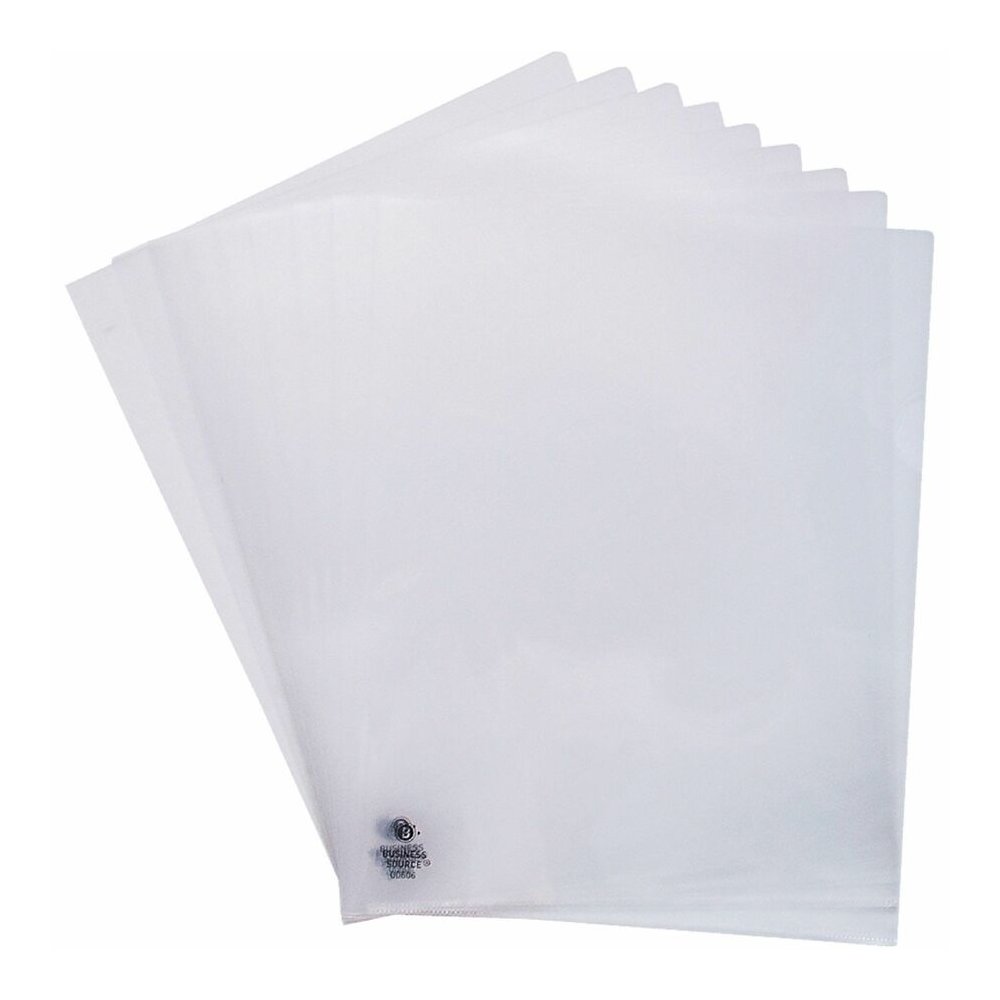 Business Source Letter File Sleeve - 8 1/2" x 11" - 20 Sheets Capacity - Clear - Water Resistant, Transfer Safe, Lightweight, Transparent - 10/Pack - 5 / Box. Picture 2