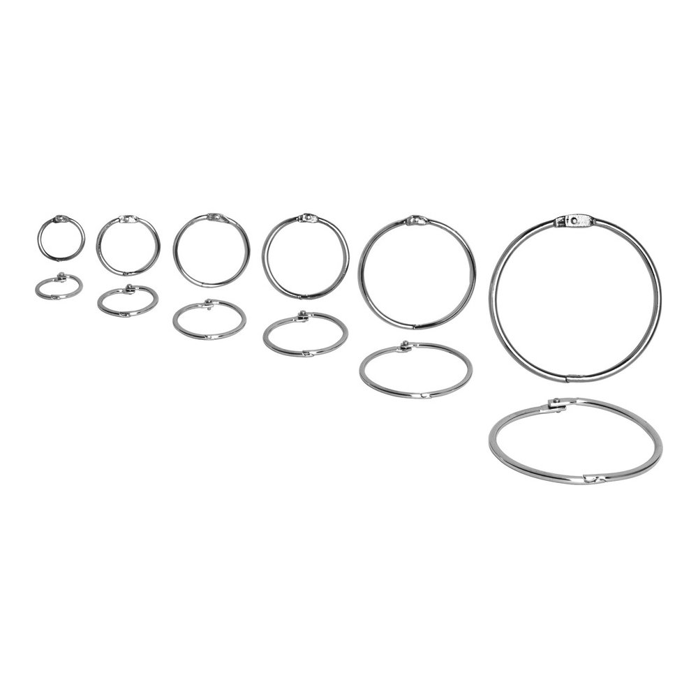 Business Source Standard Book Rings - 1" Diameter - Silver - Nickel Plated - 100/Box - 5 / Bundle. Picture 2