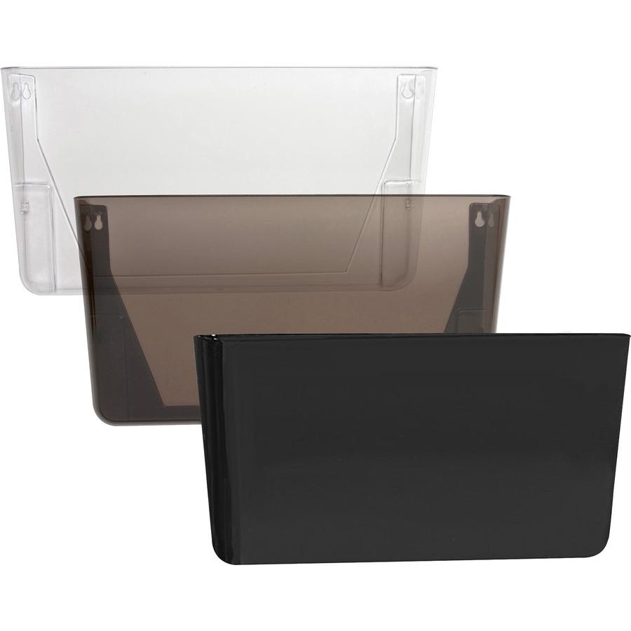 Lorell Wall File Pockets - 14.75" Height x 13.13" Width x 4.25" Depth - Clear - 3 / Pack. Picture 5