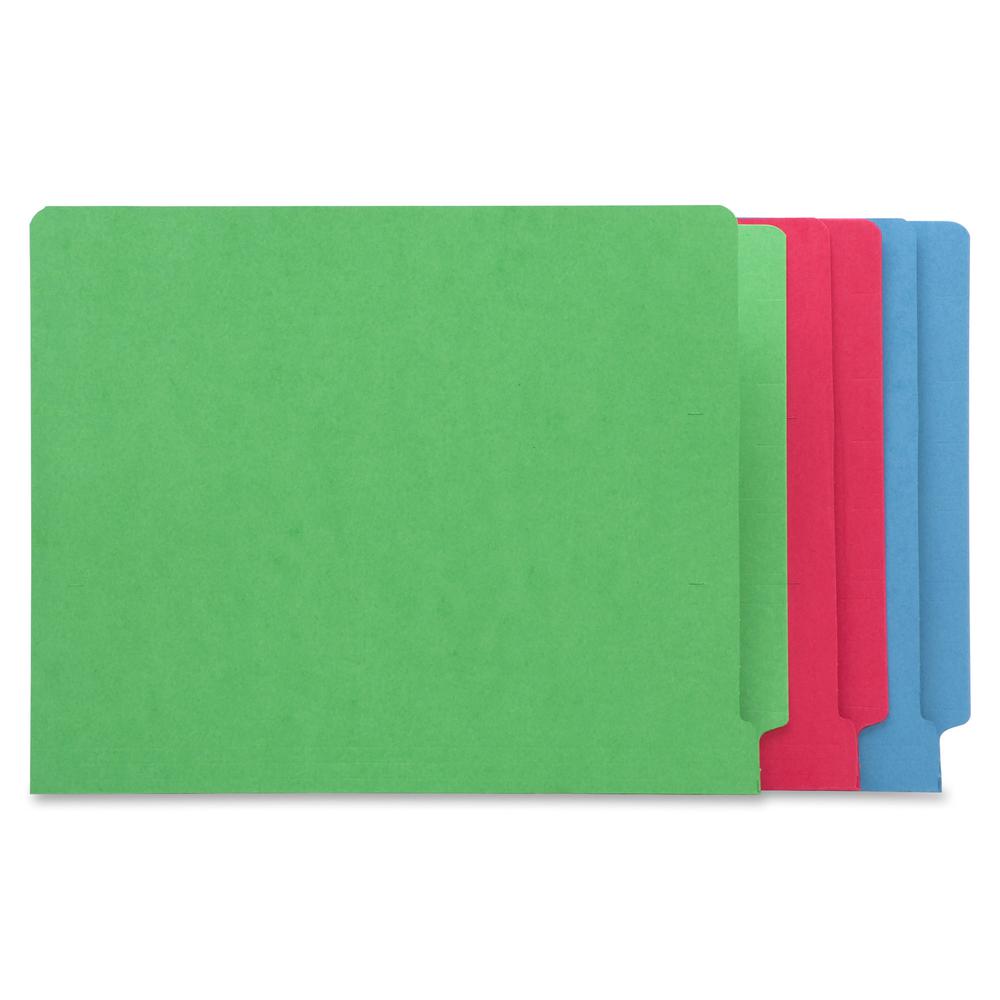 Business Source Letter Recycled Fastener Folder - 8 1/2" x 11" - 2 Fastener(s) - End Tab Location - Blue - 10% Recycled - 50 / Box. Picture 4
