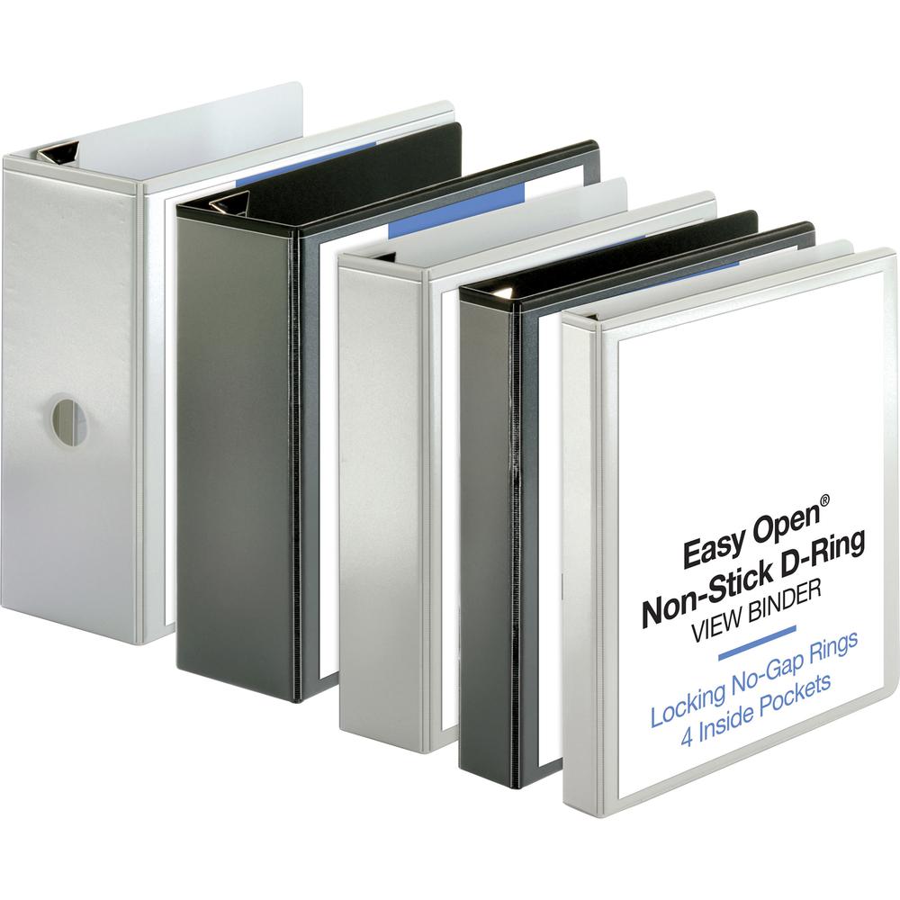 Business Source Locking D-Ring View Binder - 2" Binder Capacity - Letter - 8 1/2" x 11" Sheet Size - 500 Sheet Capacity - D-Ring Fastener(s) - 4 Inside Front & Back Pocket(s) - Polypropylene, Chipboar. Picture 6