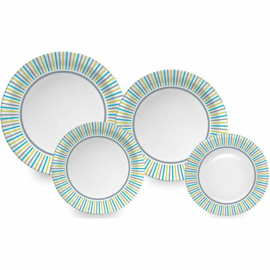 Genuine Joe 9" Printed Paper Plates - Disposable - 9" Diameter - Assorted - 125 / Pack. Picture 7