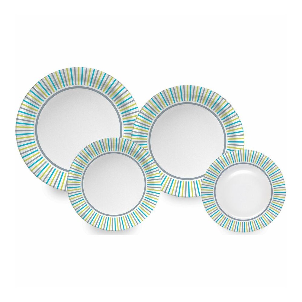 Genuine Joe 7" Printed Paper Plates - Disposable - 7" Diameter - Assorted - 125 / Pack. Picture 2