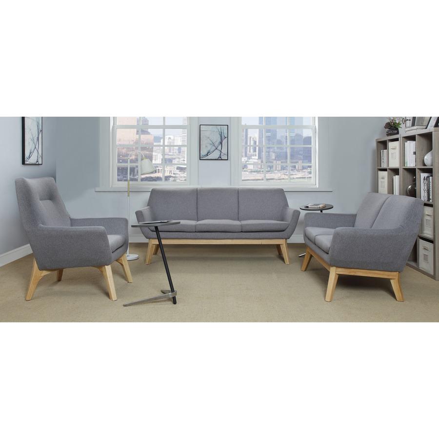 Lorell Quintessence Collection Sofa - 32.8" Height x 73.3" Width x 19.8" Length - Finish: Gray - Upholstered, Lumbar Support, Ergonomic Design, Padded Back, Padded Seat, Sturdy - For Reception Area, L. Picture 5