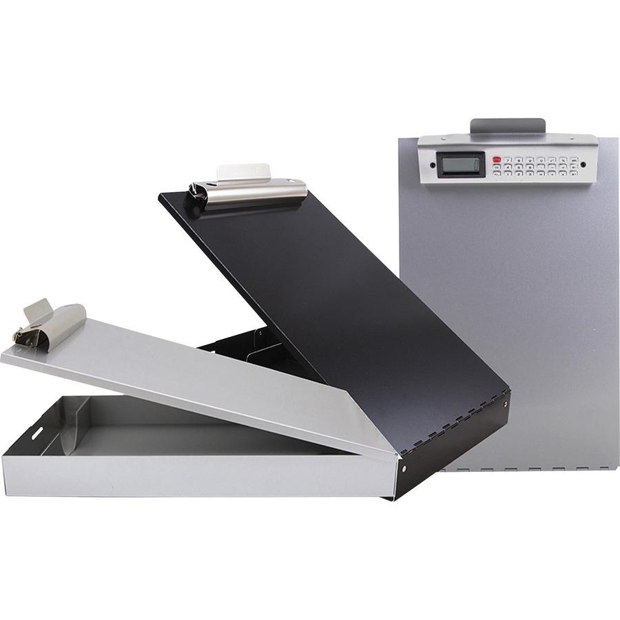 Saunders Redi-Rite Aluminum Storage Clipboard - 8 1/2" x 11" - Aluminum - Black - 1 Each. Picture 2