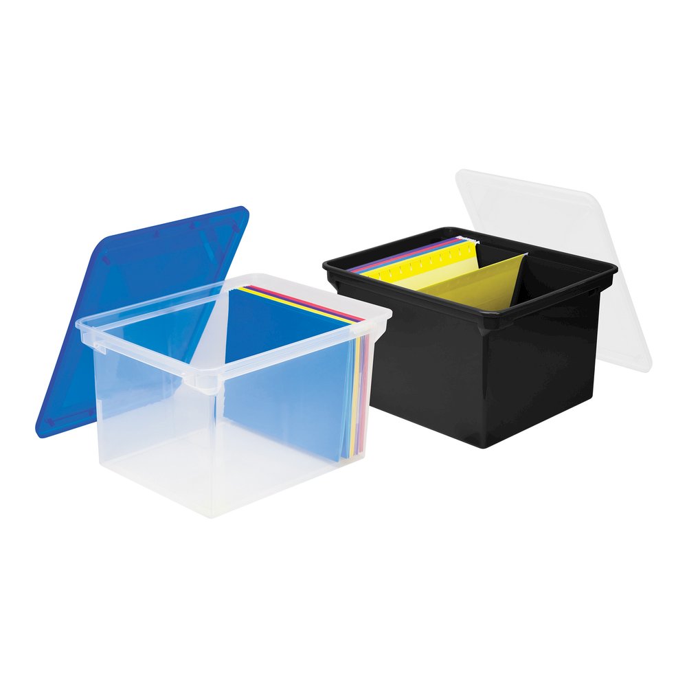 Storex Letter/Legal Tote Storage Box - Internal Dimensions: 15.50" Length x 12.25" Width x 9.25" Height - External Dimensions: 18.3" Length x 13.9" Width x 10.6" Height - 45 lb - 9.25 gal - Media Size. Picture 2