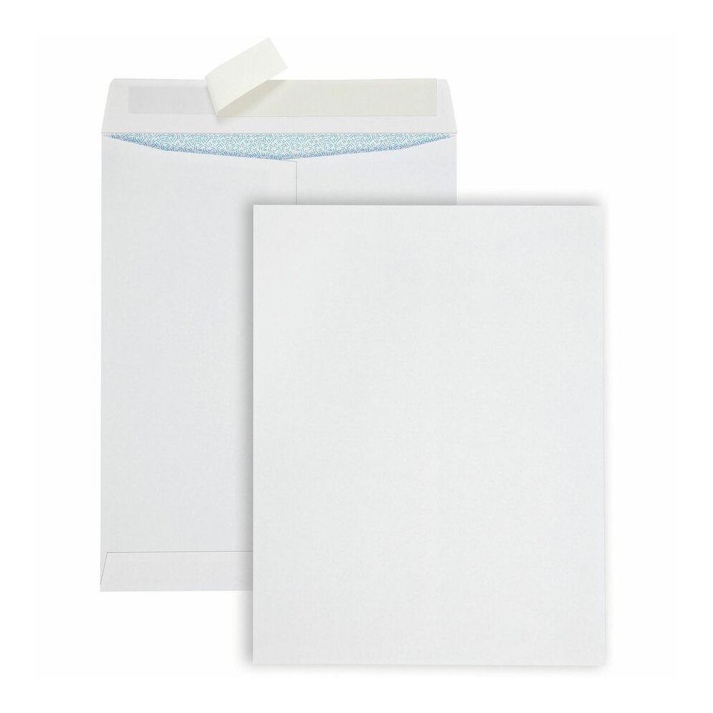 Quality Park Redi Strip Security Mailing Envelopes - Multipurpose - #13 1/2 - 10" Width x 13" Length - Peel Strip - White - 1 Box. Picture 2