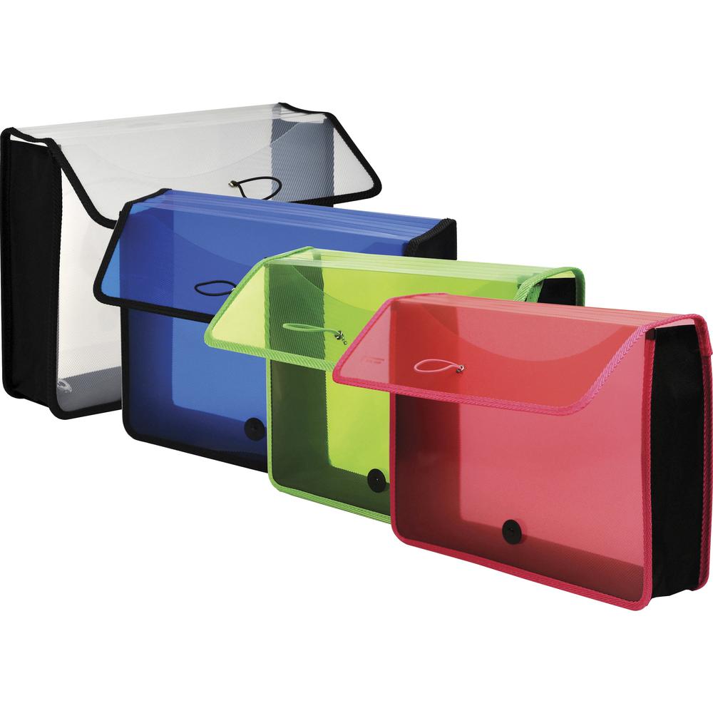 Lion EXPAND-N-FILE Letter File Wallet - 8 1/2" x 11" - 3" Expansion - Transparent Blue - 1 Each. Picture 2