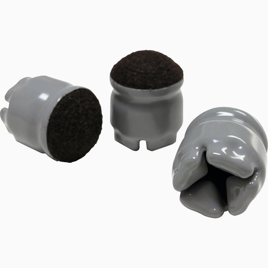 Lorell 1-3/8" Round Leg Slip-on Floor Savers - Gray - Vinyl - 100/Box. Picture 5
