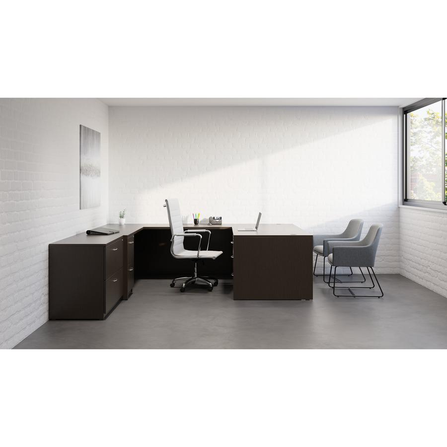 Lorell Essentials Series Lateral File - 1" Top, 0.1" Edge, 36" x 22"29.5" Lateral File - 2 x File Drawer(s) - Material: Laminate - Finish: Espresso. Picture 8