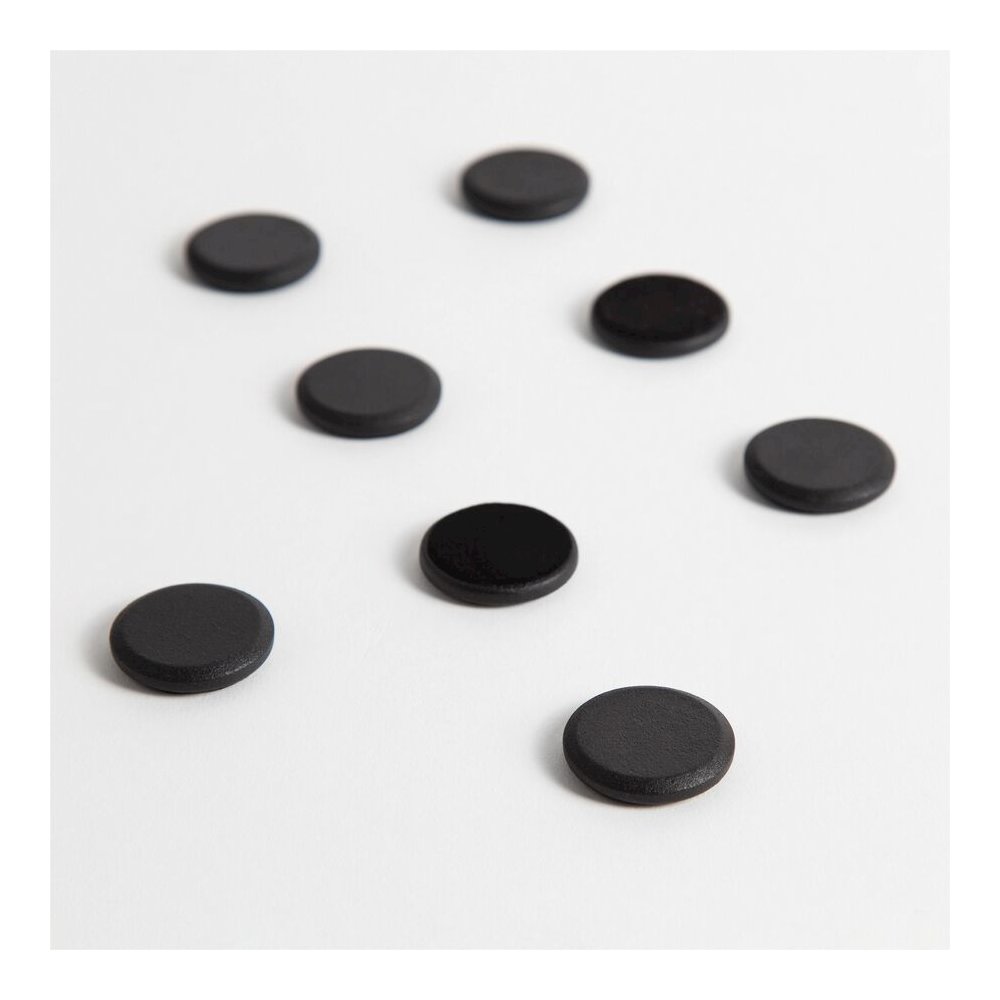 U Brands High Energy Metal Magnets - 1.3" Diameter - Round - Durable - 8 / Pack - Black. Picture 2