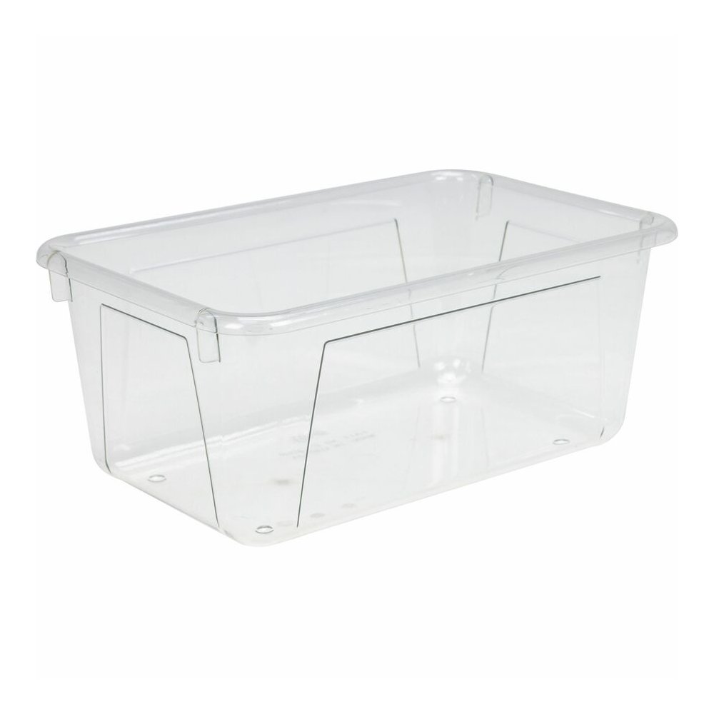 Storex Crystal Clear Cubby Bin - 5.18" Height x 7.80" Width x 12.09" Length - Clear - 5 / Carton. Picture 2