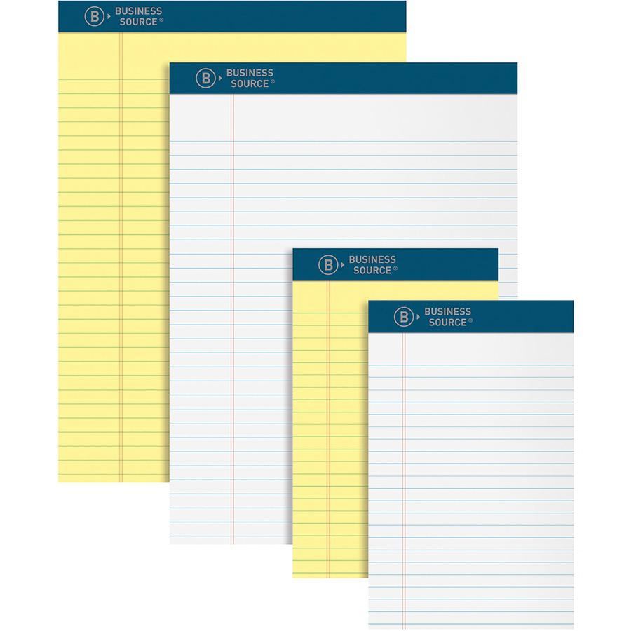 Business Source Premium Writing Pad - 50 Sheets - 0.20" Height x 8.5" Width x 11.8" Length - Tear Proof, Sturdy Back, Bleed-free - 1 Dozen. Picture 2