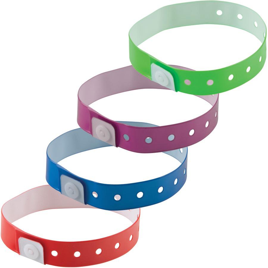 Advantus Colored Vinyl Wristbands - Adjustable - 0" Height x 0.6" Width x 9.8" Length - Red - Vinyl - 1 Pack. Picture 5