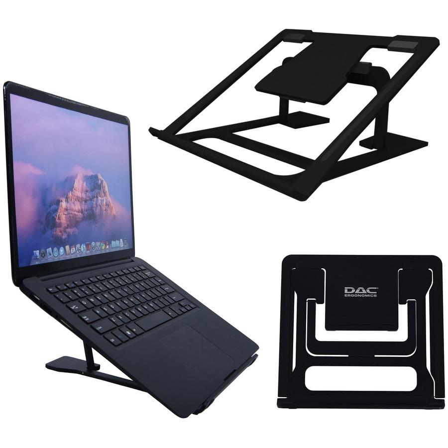 DAC&reg; MP-224 Portable Laptop Stand With 6 Height Levels, Black - Upto 15.6" Screen Size Notebook, Tablet Support - Aluminum Alloy, Silicon - Black. Picture 2