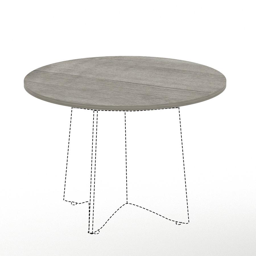 Lorell Essentials Conference Tabletop - Weathered Charcoal Laminate Round Top - Contemporary Style - 1" Table Top Thickness x 42" Table Top Diameter - Assembly Required - 1 Each. Picture 3