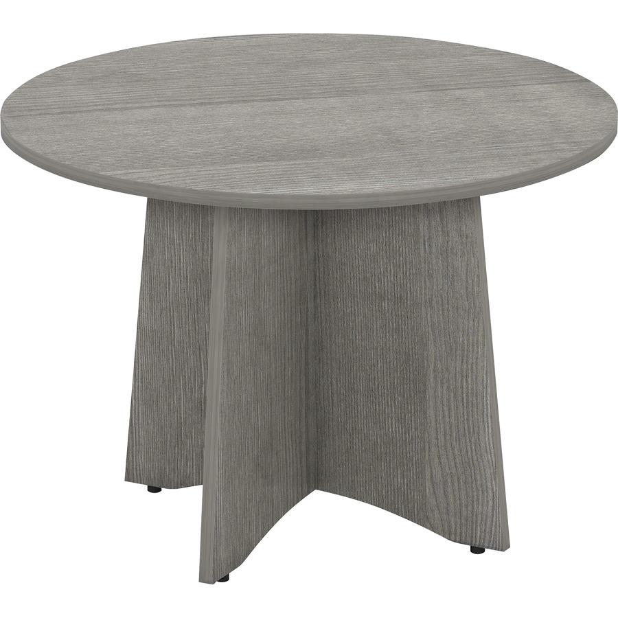 Lorell Essentials Conference Tabletop - Weathered Charcoal Laminate Round Top - Contemporary Style - 1" Table Top Thickness x 48" Table Top Diameter - Conferencing, Meeting, Office - Assembly Required. Picture 3