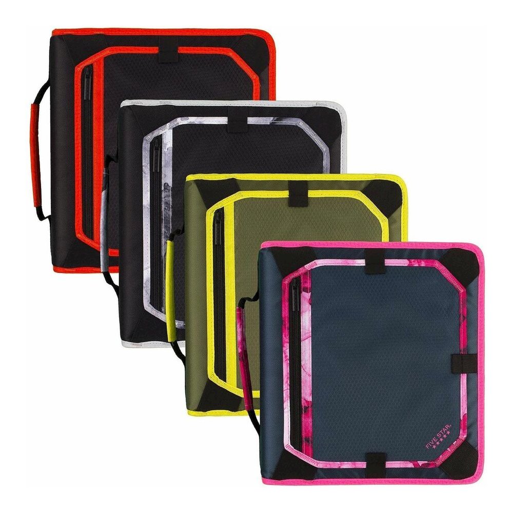 Five Star Zipper Binder With Expansion Panel, 2" Rings, Assorted Colors - 2" Binder Capacity - Letter - 8 1/2" x 11" Sheet Size - 380 Sheet Capacity - 3 Ring - Fastener: Round Ring - Pocket: 5 - Fabri. Picture 2
