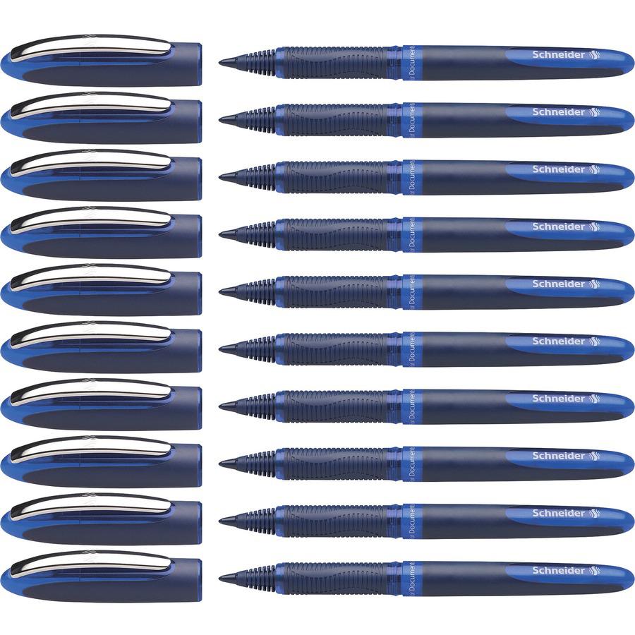 Schneider One Business Rollerball - Blue Ink - Blue, Dark Blue Barrel - 10 / Pack. Picture 5