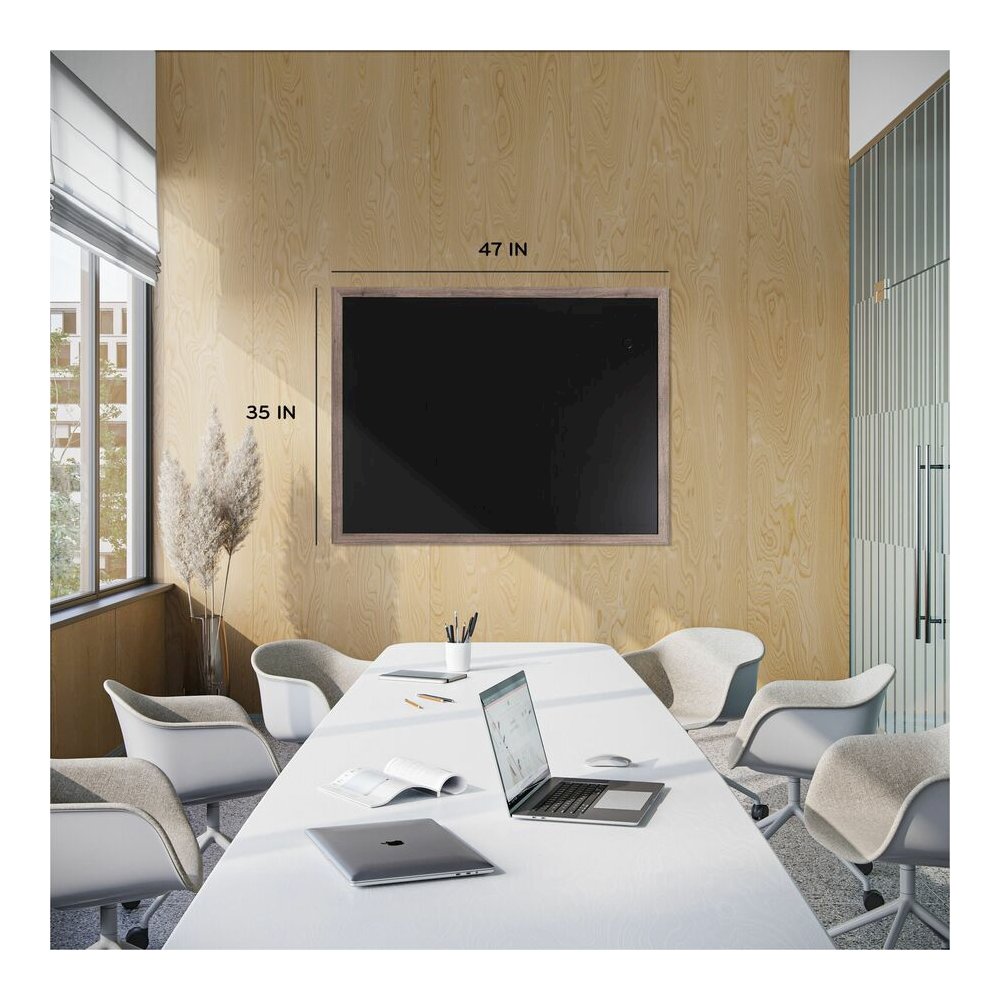 U Brands Magnetic Chalkboard - 48" (4 ft) Width x 36" (3 ft) Height - Decor Rustic Frame - Horizontal/Vertical - Magnetic, Durable - 1 Each. Picture 2