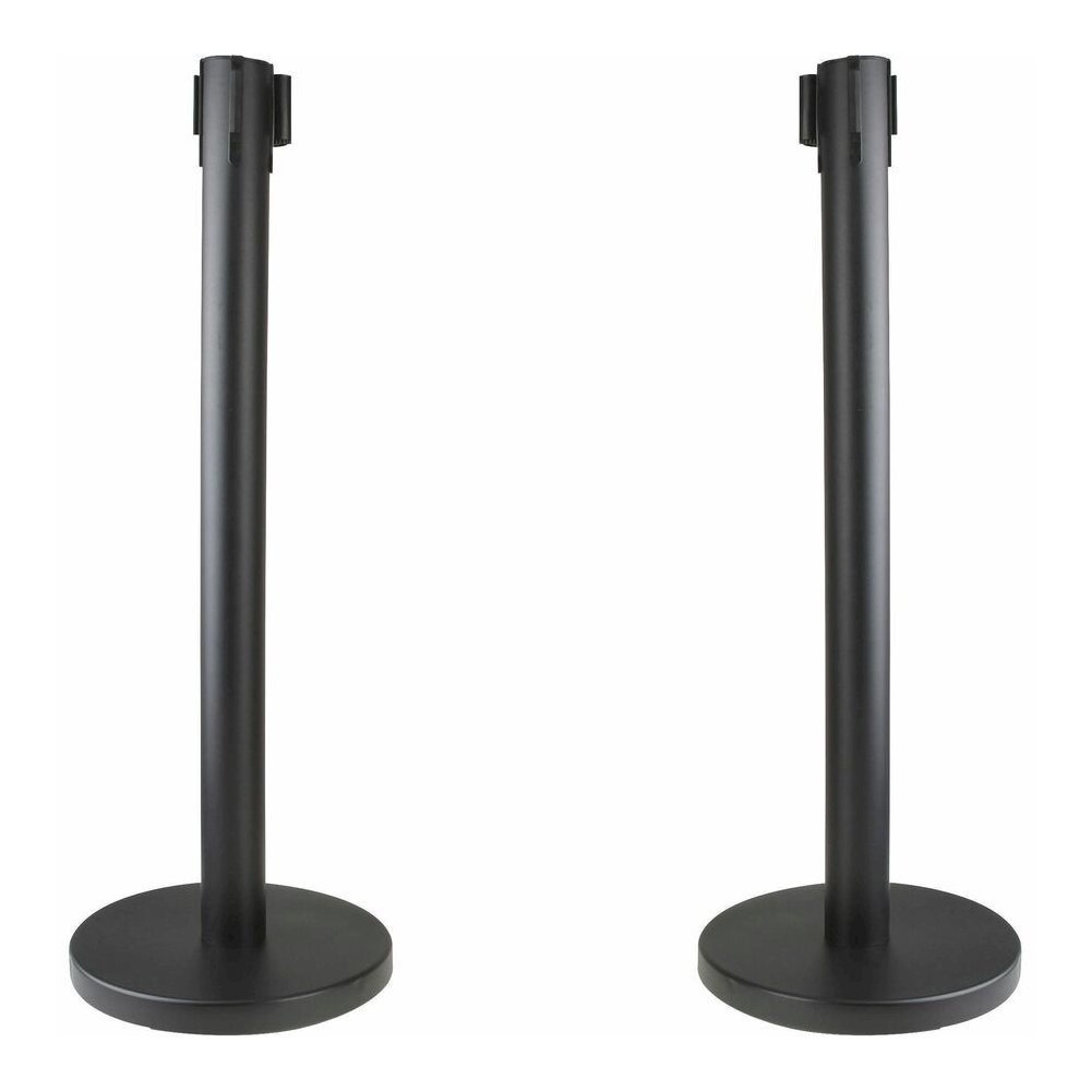 Genuine Joe Crowd-Control Posts - 34" Height - Black - Steel - 2 / Carton. Picture 2