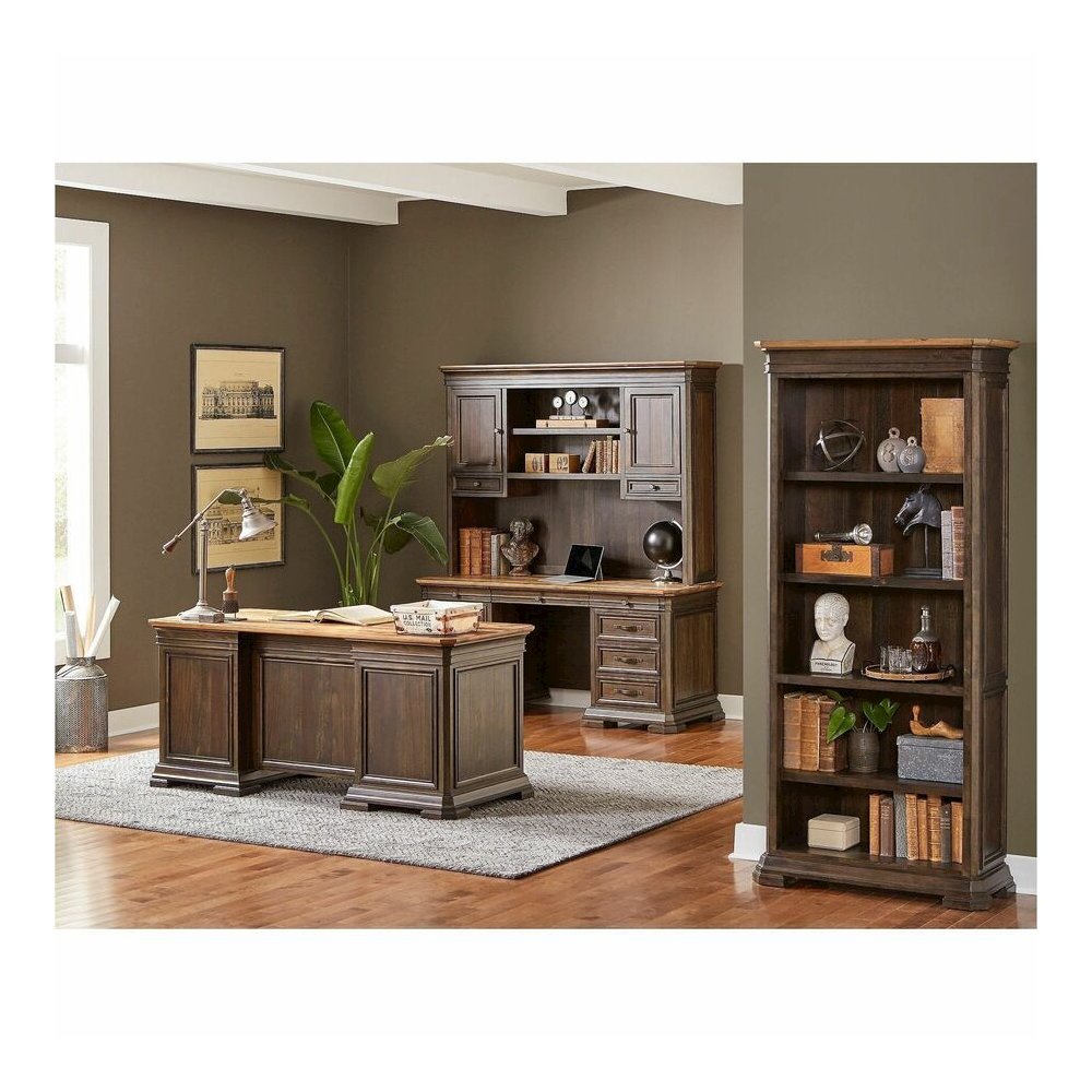 Martin Sonoma Credenza - Rectangle - 30" Height x 68" Width x 24" Depth - Finish: Dark Roast - Keyboard Drawer, AC Power Outlet, USB Outlet, Pull-out Printer Drawer, File Drawer - For Office - 1 Each. Picture 2