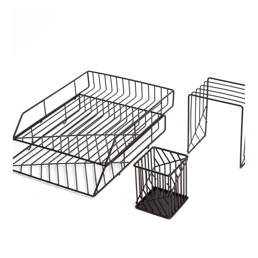 U Brands Vena Desktop Organization Kit - Metal - Black - 1 Each. Picture 2