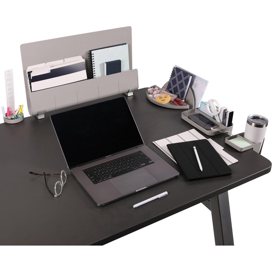 Deflecto Standing Desk Desk File Organizer Grey - 2 Tier(s) - 7.1" Height x 12" Width x 10" Depth - Portable, Spring Loaded, Built-in Pen Tray - Gray - Acrylonitrile Butadiene Styrene (ABS) - 1 Each. Picture 14