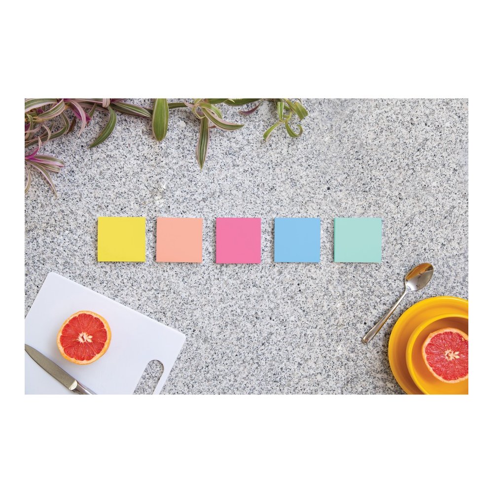 Post-it&reg; Super Sticky Multi-Pack Notes - Summer Joy Color Collection - 4" Flag/Note Width x 6" Flag/Note Length - Rectangle - 90 Sheets per Pad - Citron, Papaya Fizz, Power Pink, Washed Denim, Fre. Picture 2