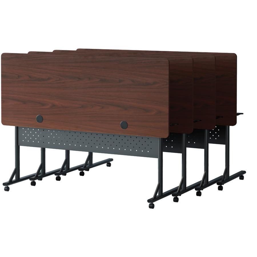 Lorell Shift 2.0 Flip and Nesting Mobile Table - Laminated Rectangle Top - 198 lb Capacity - 60" Table Top Length x 24" Table Top Width x 1" Table Top Thickness - 29.50" Height - Assembly Required - M. Picture 11