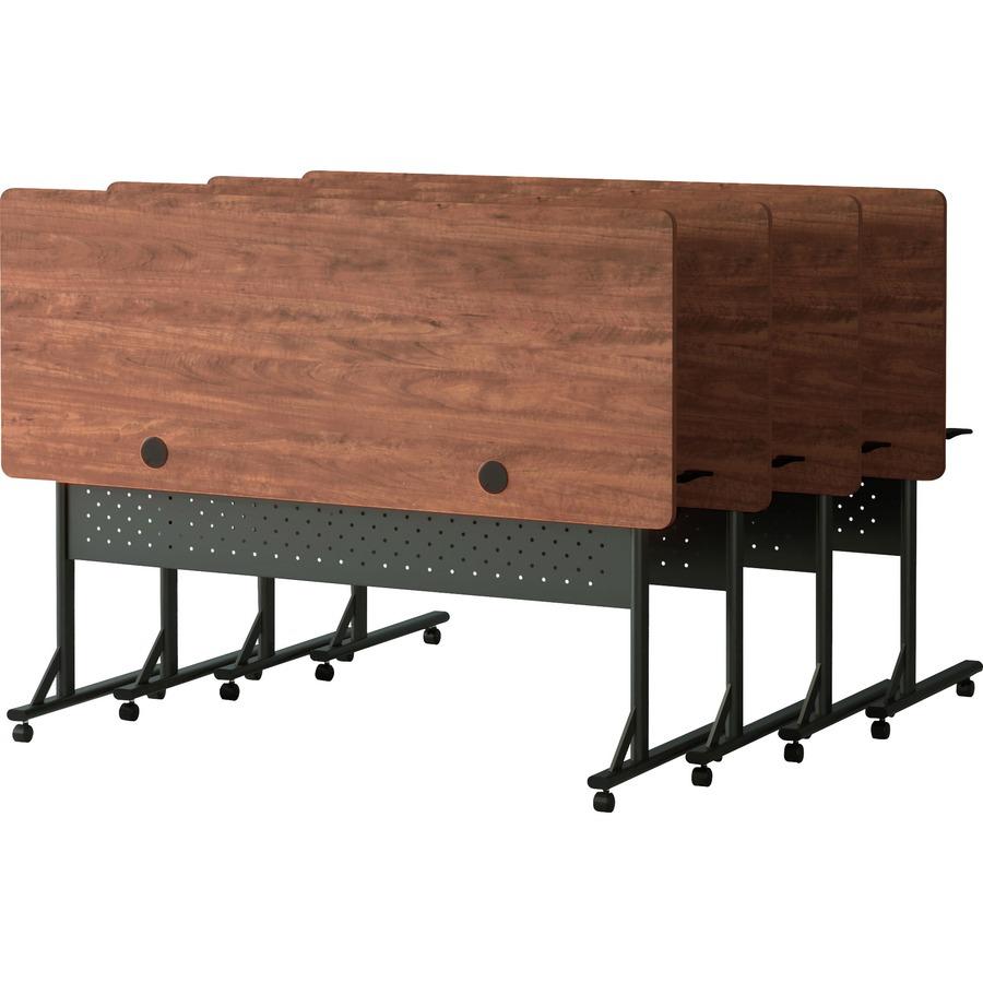 Lorell Shift 2.0 Flip and Nesting Mobile Table - Laminated Rectangle Top - 198 lb Capacity - 60" Table Top Length x 24" Table Top Width x 1" Table Top Thickness - 29.50" Height - Assembly Required - C. Picture 11