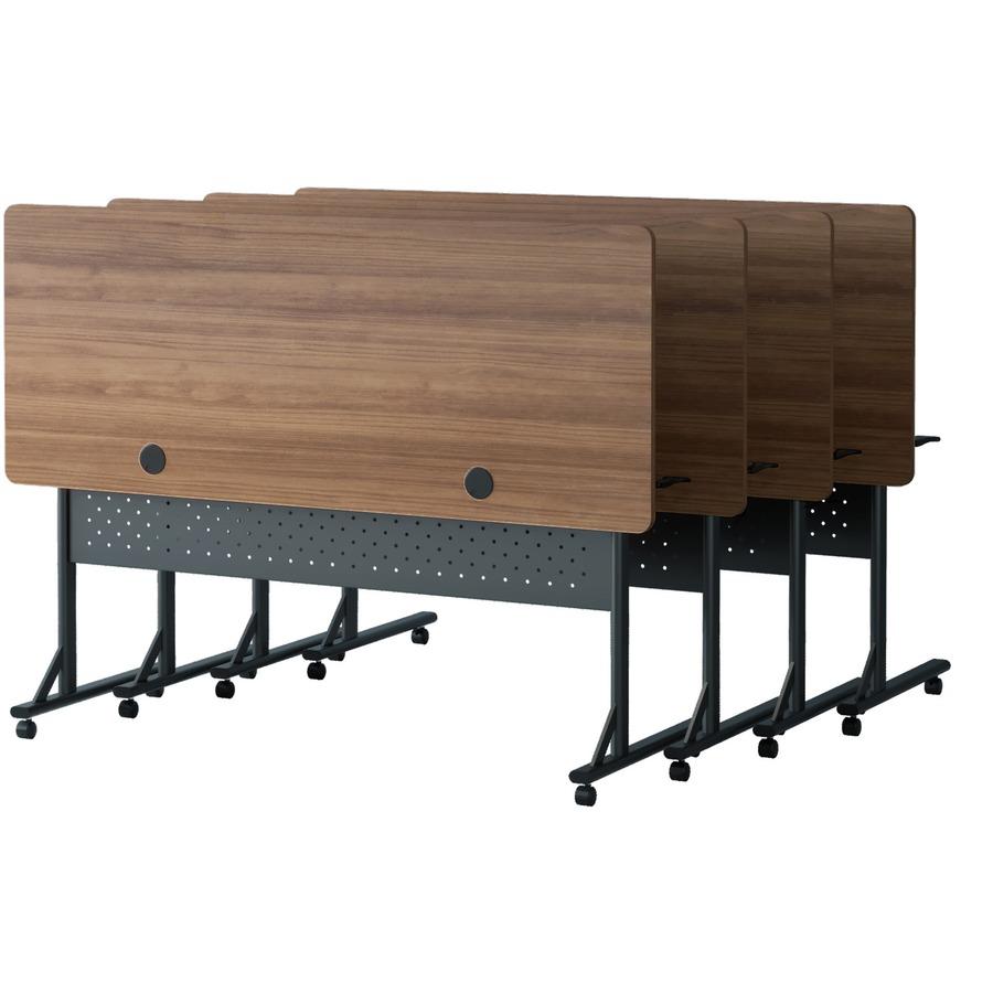 Lorell Shift 2.0 Flip and Nesting Mobile Table - Laminated Rectangle Top - 198 lb Capacity - 60" Table Top Length x 24" Table Top Width x 1" Table Top Thickness - 29.50" Height - Assembly Required - W. Picture 13