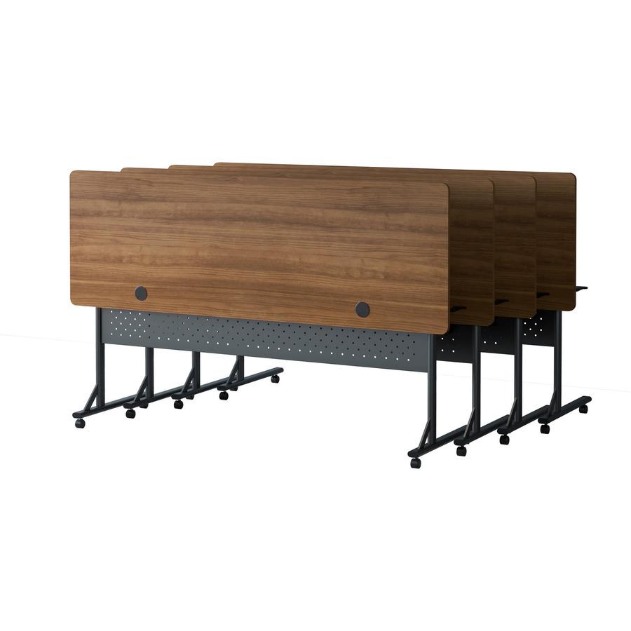 Lorell Shift 2.0 Flip and Nesting Mobile Table - Laminated Rectangle Top - 198 lb Capacity - 72" Table Top Length x 24" Table Top Width x 1" Table Top Thickness - 29.50" Height - Assembly Required - W. Picture 13