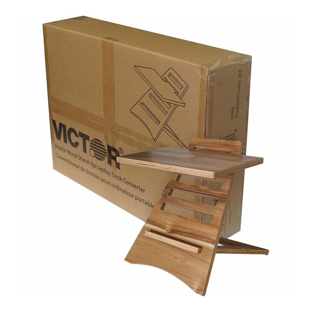 Victor High Rise Laptop Riser - 10 lb Load Capacity - 16.50" Height x 17" Width - Acacia Wood - Natural. Picture 2