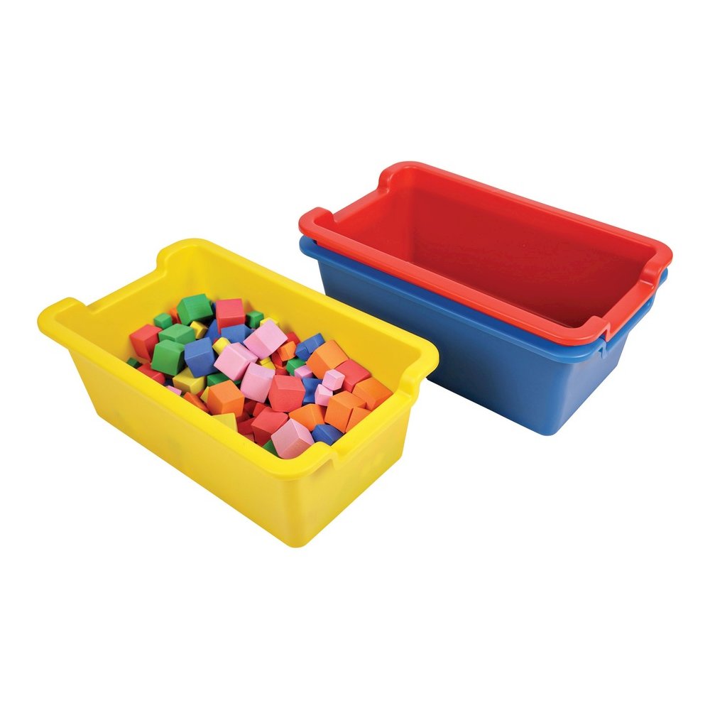 Deflecto Antimicrobial Rectangular Storage Bin - 5.06" Height x 13.24" Width x 8.05" Depth - Antimicrobial, Lightweight, Mold Resistant, Mildew Resistant, Handle, Portable, Stackable - Red - Polypropy. Picture 2