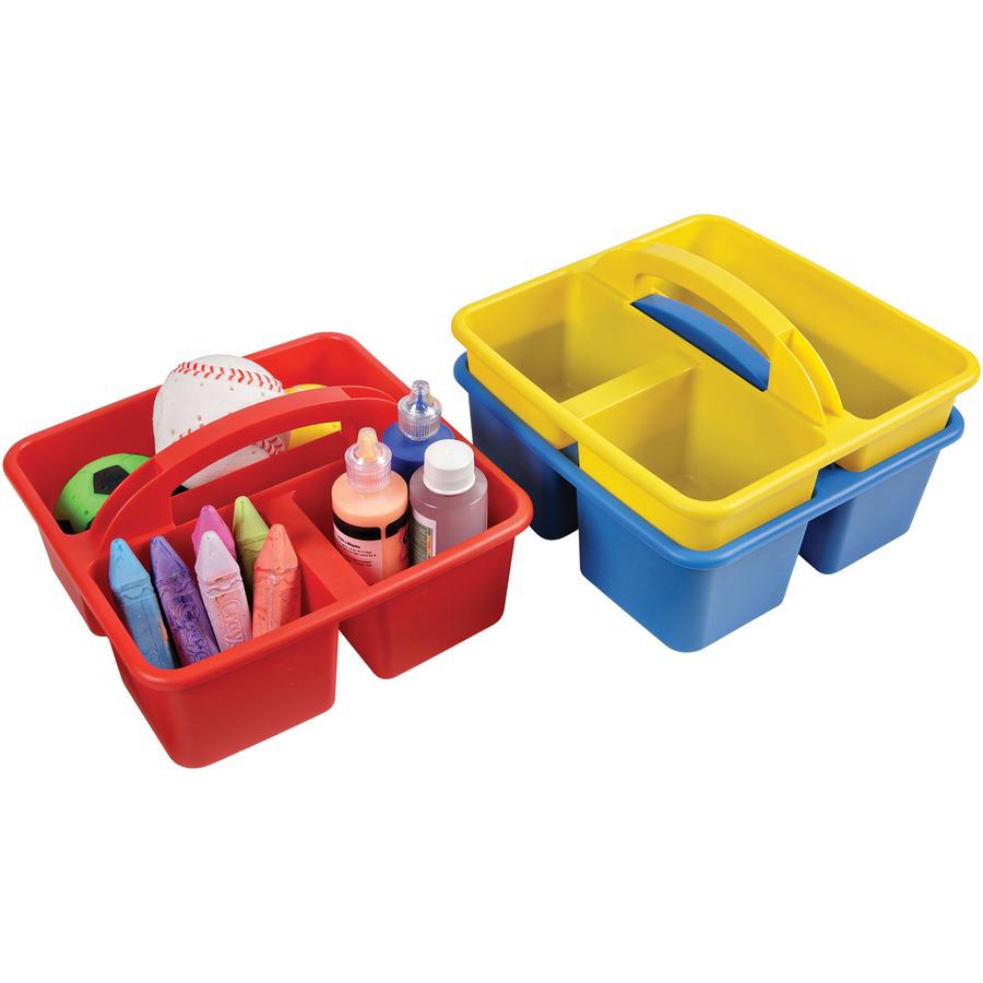 Deflecto Antimicrobial Kids Storage Caddy - 3 Compartment(s) - 5.34" Height x 9.37" Width x 9.32" Depth - Antimicrobial, Lightweight, Portable, Mold Resistant, Mildew Resistant, Durable, Washable, Sta. Picture 3