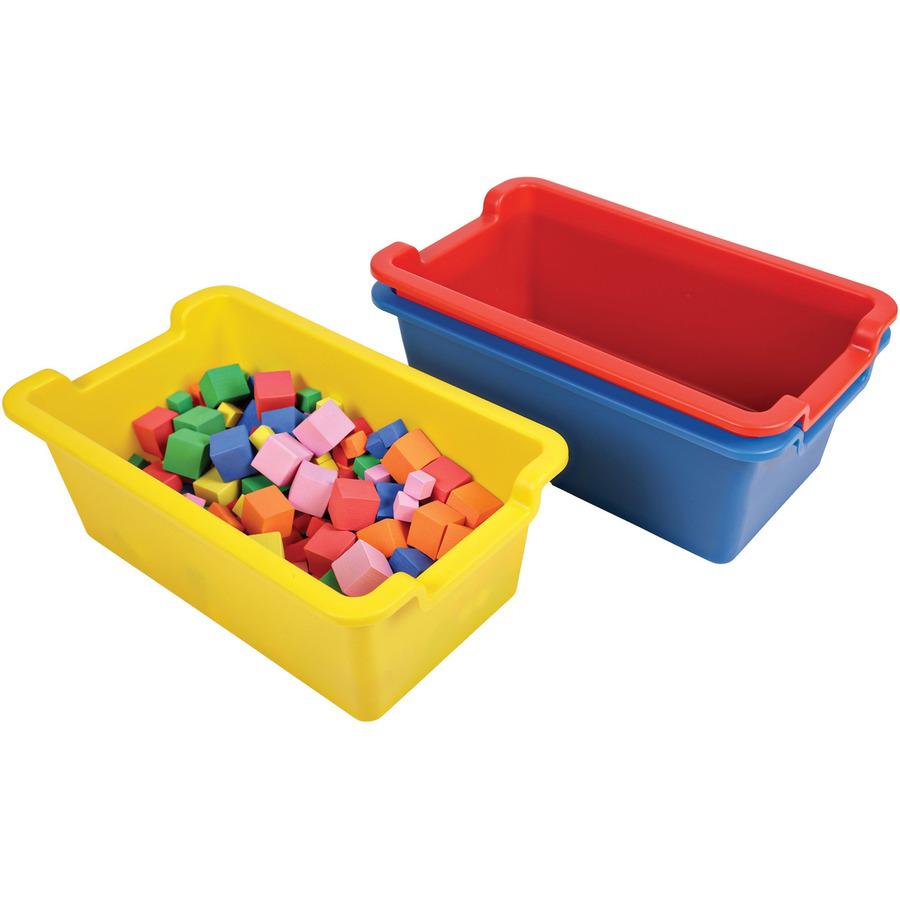 Deflecto Antimicrobial Rectangular Storage Bin - 5.06" Height x 13.24" Width x 8.05" Depth - Antimicrobial, Lightweight, Mold Resistant, Mildew Resistant, Handle, Portable, Stackable - Yellow - Polypr. Picture 3