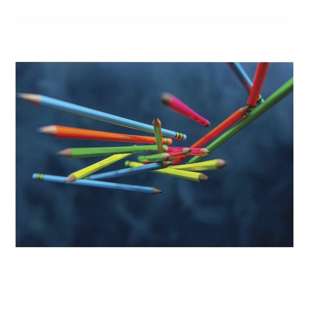 Ticonderoga Neon Pre-Sharpened No. 2 Pencils - Black, Assorted Neon Lead - #2 - Broad Point - Neon Barrel - 18 / Box. Picture 2